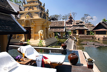 Pool of the Royal Villa at the Mandarin Oriental Dhara Dhevi Hotel in Chiang Mai, Thailand, Southeast Asia, Asia