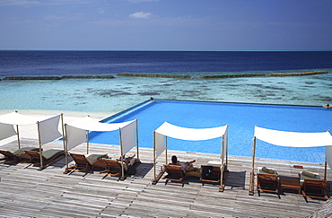 Pool at Coco Palm Bodu Hithi Resort in the Maldives, Indian Ocean, Asia