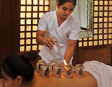 Cupping treatment at Sonia's Garden Spa in Tagaytay, Philippines, Southeast Asia, Asia