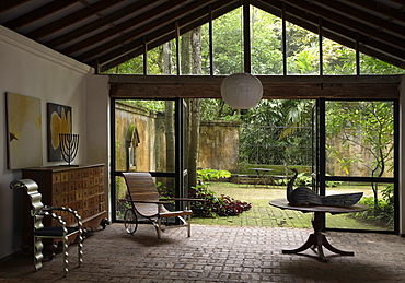 Interior of Lunuganga Garden Estate, garden developed by Geoffrey Bawa who lived between 1919 and 2003, Bentota, Sri Lanka, Asia