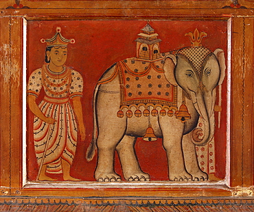 Wall painting, Subodharama Temple, dating from the mid 19th century, Dehiwala, Colombo, Sri Lanka, Asia