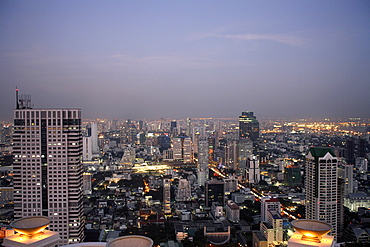 View of Bangkok city from Sirocco Restaurant, Bangkok, Thailand, Southeast Asia, Asia