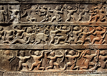 Reliefs from the mid 11th century, Baphuon, Angkor, UNESCO World Heritage Site, Cambodia, Indochina, Southeast Asia, Asia