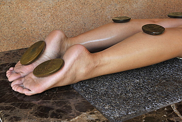 Himalayan healing stone signature massage treatment, Chi Spa at the Shangri-La Mactan Resort and Spa in Cebu, Philippines, Southeast Asia, Asia