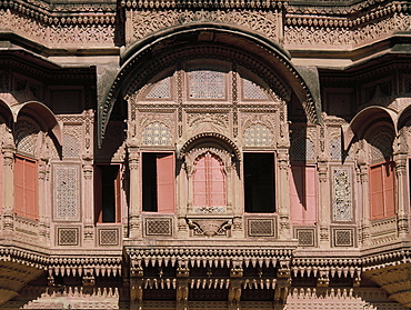 Windows, Jodhpur fort, Rajastan, India, Asia