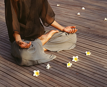 Meditation in lotus position