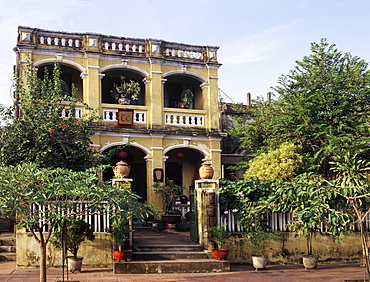 Exterior of a Chinese house with French influence in Hoi An, Vietnam, Indochina, Southeast Asia, Asia
