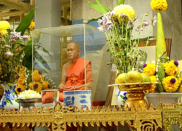 A wax monk, Bangkok, Thailand. Southeast Asia, Asia 