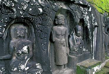 Ye Pulu carvings dating from the 14th century, some of the oldest in Bali, Indonesia, Southeast Asia, Asia 