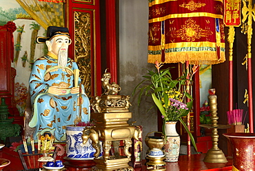 Confucius, Quan Cong temple, Hoi An, Vietnam, Indochina, Southeast Asia, Asia