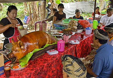 Babi guling (Balinese roast pork), Denpasar, Bali, Indonesia, Southeast Asia, Asia