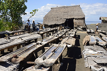 Marine salt production, Kusamba, Bali, Indonesia, Southeast Asia, Asia