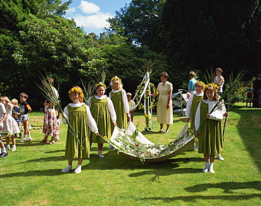 Rushbearing ceremony, Grasmere, Cumbria, England, United Kingdom, Europe