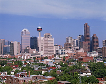 The city skyline of Calgary, Alberta, Canada, North America