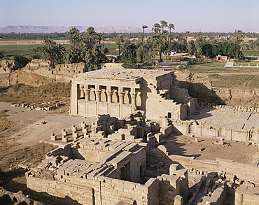 Birth-house and Coptic church, Temple of Hathor, Dendera, Egypt, North Africa, Africa