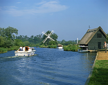 River Ant with How Hill Broadman's Mill, Norfolk Broads, Norfolk, England, United Kingdom, Europe