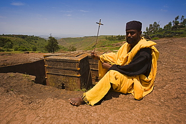 The Sunken Rock Hewn church of Bet Giyorgis (St  George), Lalibela, Northern Ethiopia, Ethiopia, AfricaThe most famous of Lalibela's Rock Hewn churches, The Sunken Rock Hewn church of Bet Giyorgis, 'St. George', dating from the 12th Century, Lalibela's Rock Hewn Churches rank amoung the greatest religio-historical sites, not only in the African continent but in the Christian World