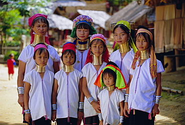 Group of 'Long necked' Padaung tribe villages, Mae Hong Son Province, northern Thailand, Asia