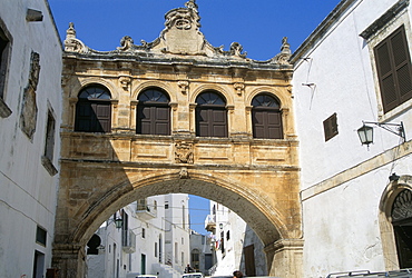 Baroque archway, Ostuni, Puglia, Italy, Europe