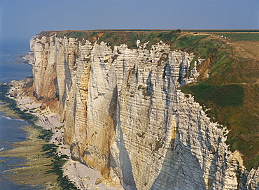 Cliffs of the Alabaster Coast near Etretat in Seine Maritime, Haute Normandie, France, Europe