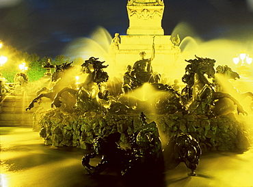 Bronze fountains, Monument to the Girondins, Bordeaux, Gironde, Aquitaine, France, Europe