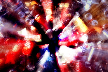 Bright cans in abstract picture