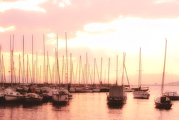 Cannes harbour at sunrise, Cote d'Azur, France