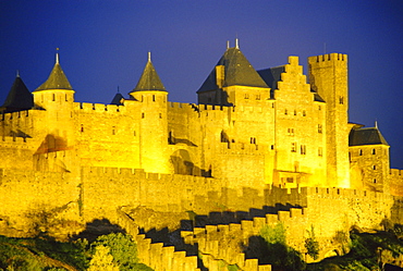 La Cite, Medieval fortified town, Carcassone, Aude, Languedoc-Roussillon, France, Europe