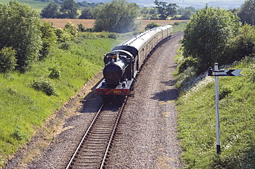 The Gloucestershire and Warwickshire Heritage Steam and Diesel railway, near Toddington station, The Cotswolds, Midlands, England, United Kingdom, Europe