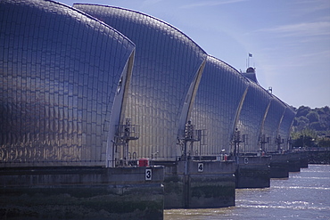 The Thames Flood Barrier on the River Thames, Woolwich, London, England, United Kingdom, Europe