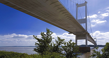 The Severn Bridge over the Severn Estuary linking England and Wales, United Kingdom, Europe