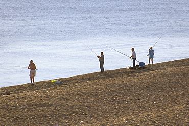 Fishermen, Chesil Beach, Dorset, England, United Kingdom, Europe