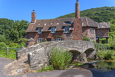 Packhorse bridge, Bossington, Somerset, England, United Kingdom, Europe