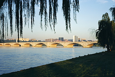 Potomac River and the Arlington Memorial Bridge, Washington D.C., United States of America (U.S.A.), North America