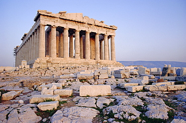 The Parthenon at sunset, UNESCO World Heritage Site, Athens, Greece, Europe