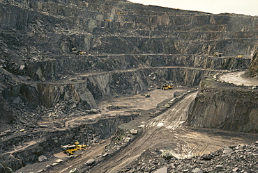 Penrhyn quarry, the largest slate quarry in Wales, Bethesda, Snowdonia, North Wales, Wales, United Kingdom, Europe