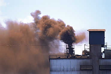 Smoke from nickel smelter, Nicaro, Hoguin, Cuba, West Indies, Central America