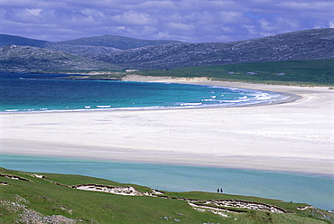 White shell-sand, Scarasta Beach, north west coast of South Harris, Outer Hebrides, Scotland, UK, Europe