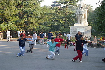 Early morning exercises in Dongdan Park, Downtown, Beijing, China, Asia