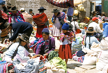 Sunday market at Tarabuco, near Sucre, Bolivia, South America