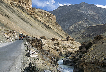 Srinagar-Leh road in Yapola Gorge, from Lamayuru down to Indus Valley, Ladakh, India, Asia