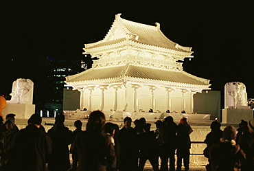 Snow sculptures in Odori-koen, Snow Festival, Yuki Matsuri, Sapporo, Hokkaido, Japan, Asia