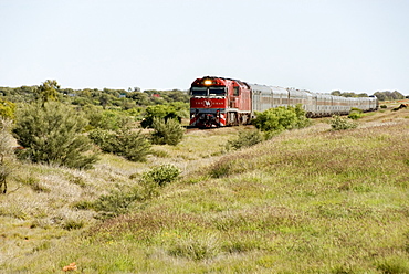 Ghan train southbound near Alice, Northern Territory, Australia, Pacific