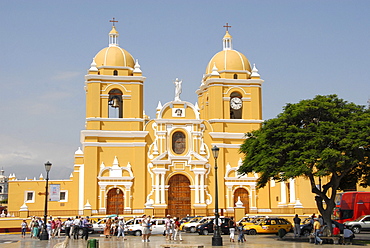 Main square and cathedral, Trujillo, Peru, South America