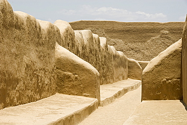 Restored ruins of Chan Chan, the Chimu capital of 1300AD, UNESCO World Heritage Site, near Trujillo, Peru, South America