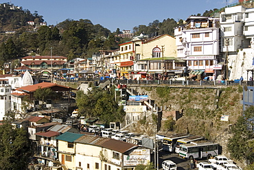 Gandhi Chowk, Mussoorie, hill station above Dehra Dun, Uttarakhand, Garwhal Himalaya, India, Asia