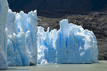 Face of Glaciar Grey (Grey Glacier) on Lago de Grey, Torres del Paine National Park, Patagonia, Chile, South America