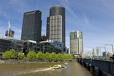 Yarra River and Sandridge Bridge, downtown Melbourne, Victoria, Australia, Pacific