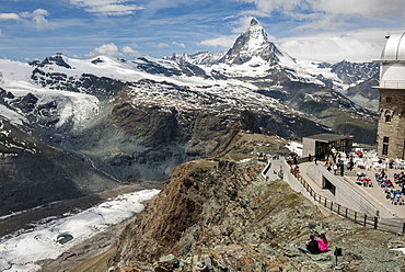 Gornegrat and Matterhorn, above Zermatt, Valais, Swiss Alps, Switzerland, Europe