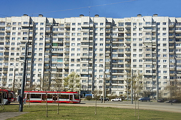 Blocks of flats on Vasilensky Island, St. Petersburg, Russia, Europe